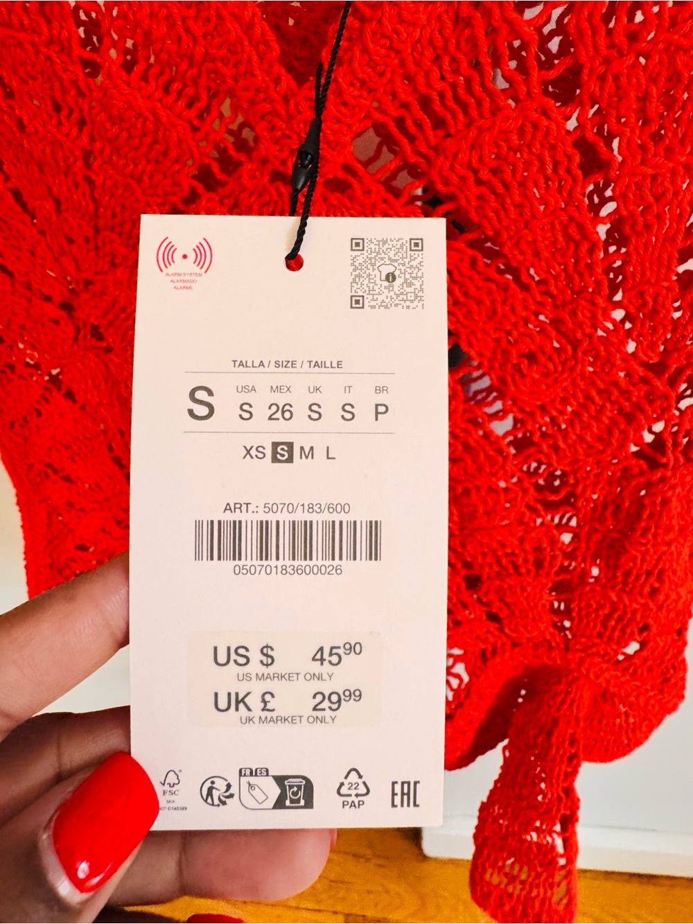 Zara Red Crochet Camisole - Picture 4 of 4